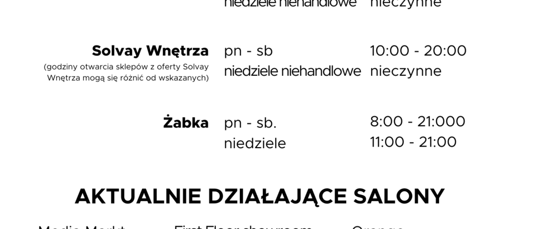 Aktualizacja godzin otwarcia