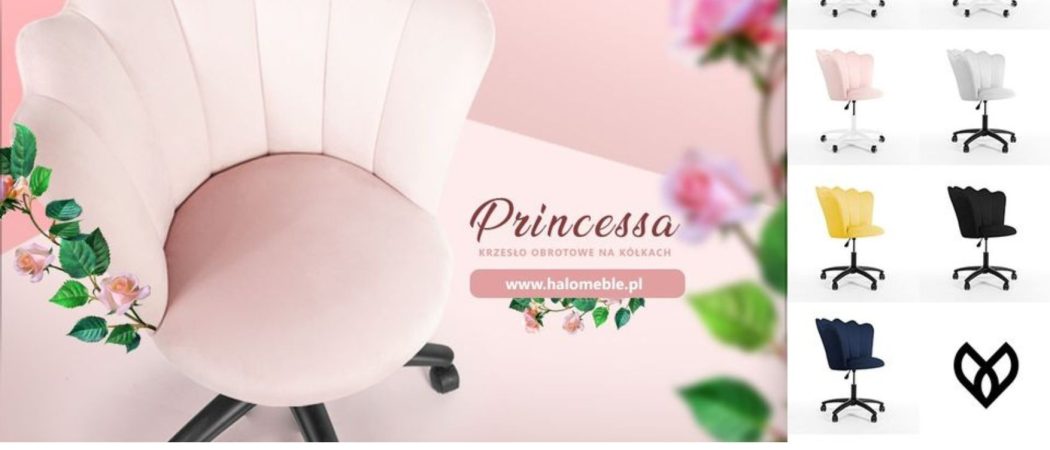 Halo Meble – Krzesło obrotowe na kółkach: 𝓟𝓻𝓲𝓷𝓬𝓮𝓼𝓼𝓪